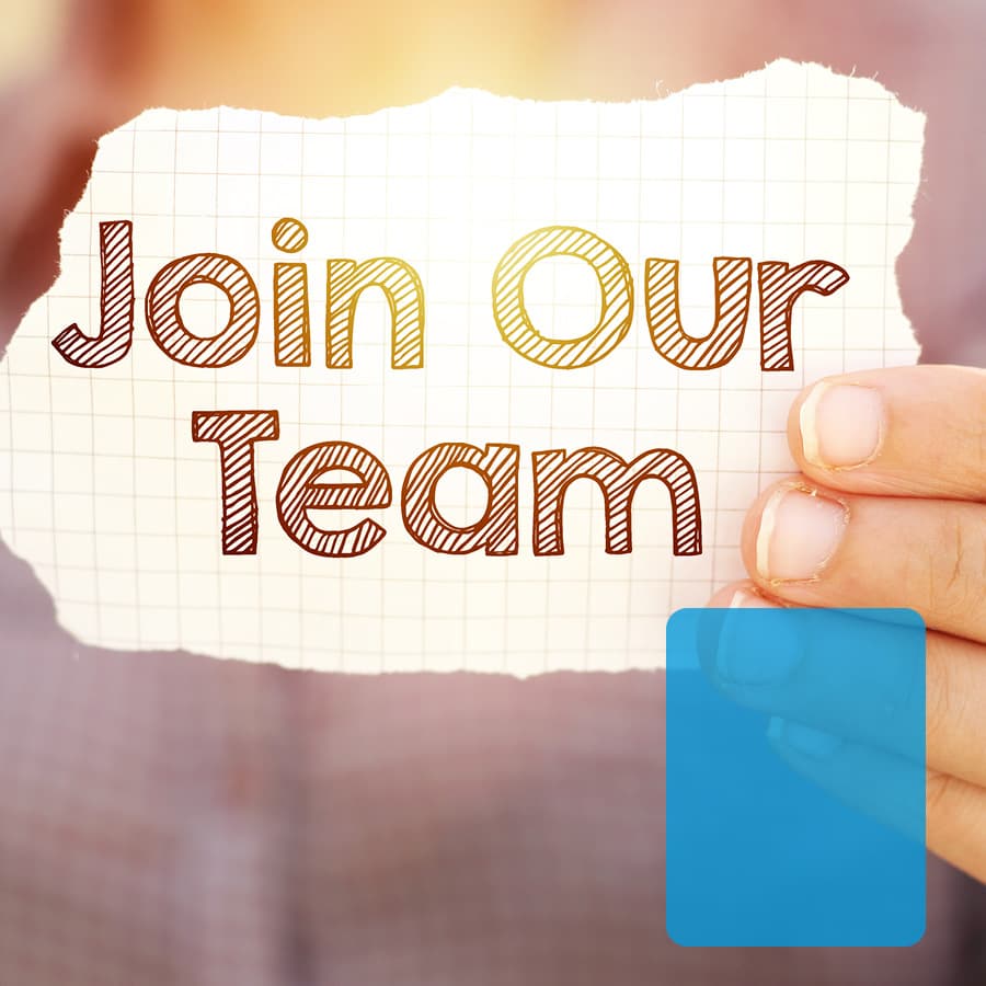 Handwritten sign that says Join Our Team.