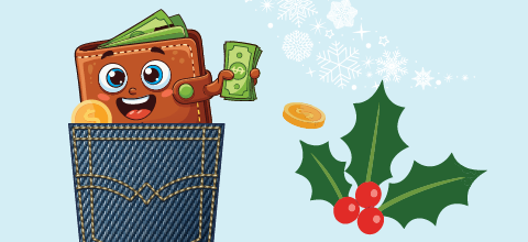 Wallet with money in it.